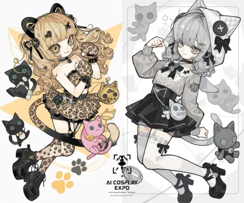 Cat Twin Cosplay Expo Poster