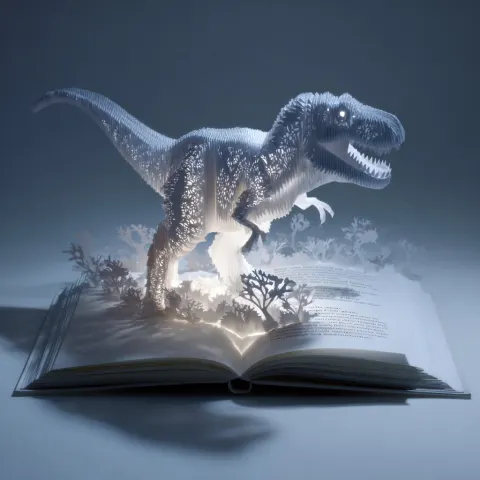 Origami T-Rex Pop-Up Book Glow