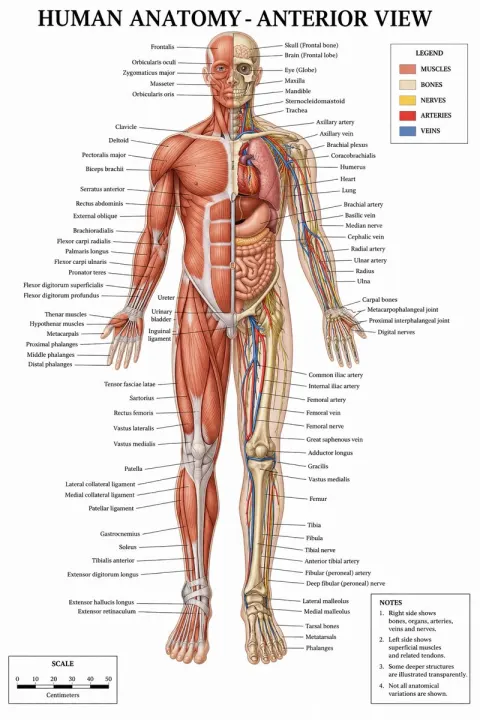 Human Anatomy Anterior View