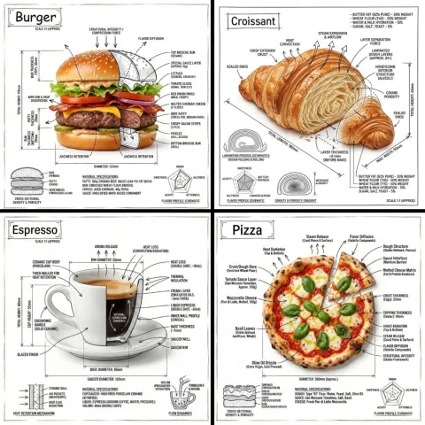 Technical Food Infographic Sketch