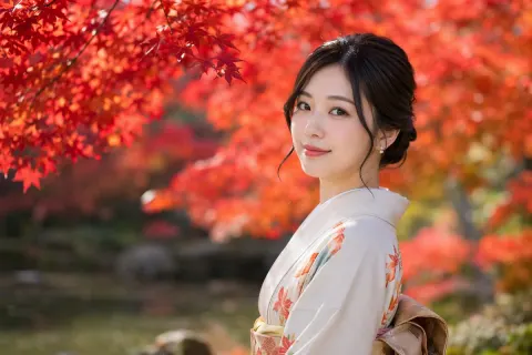 Autumn Kimono Beauty Portrait