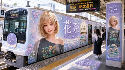 HANA Anime Wrapped Train Platform