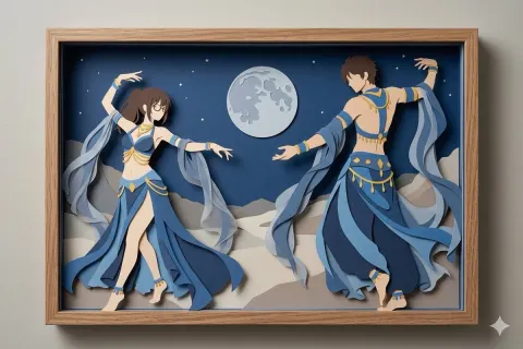 Moonlit Desert Paper Dance