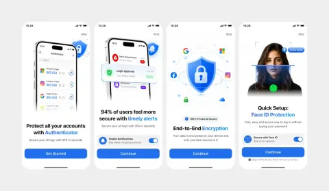 Authenticator App Onboarding UI Mockup