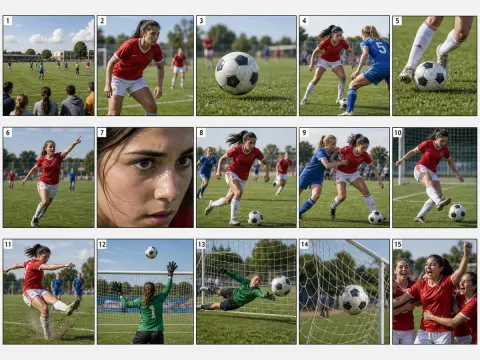 Girl's Football Match Storyboard
