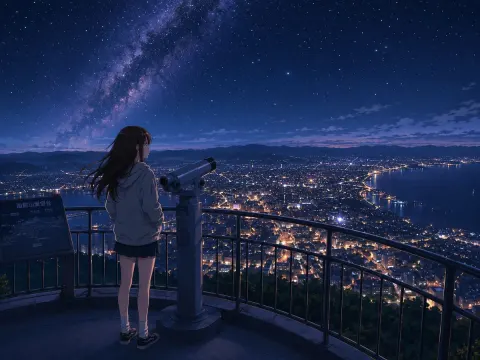 Starlit Summit Girl's View