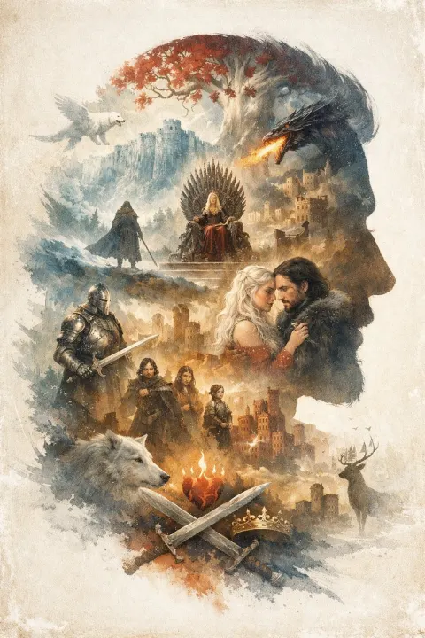 Epic Fantasy Double Exposure Illustration