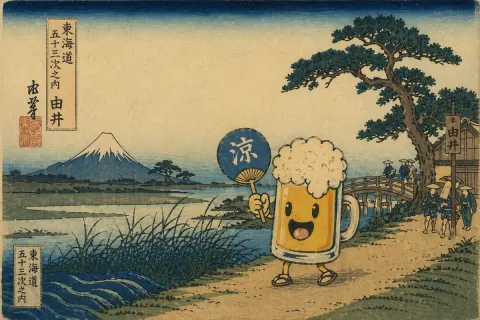 Beer Glass Ukiyo-e Adventure