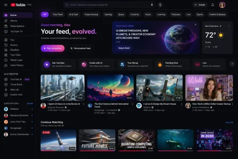 Future YouTube Homepage Design