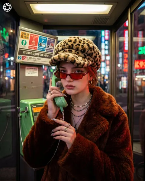 Cyber Fashion Neon Street Portrait