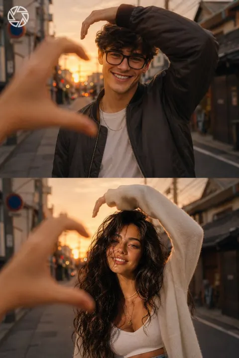 Cinematic Couple Sunset Collage