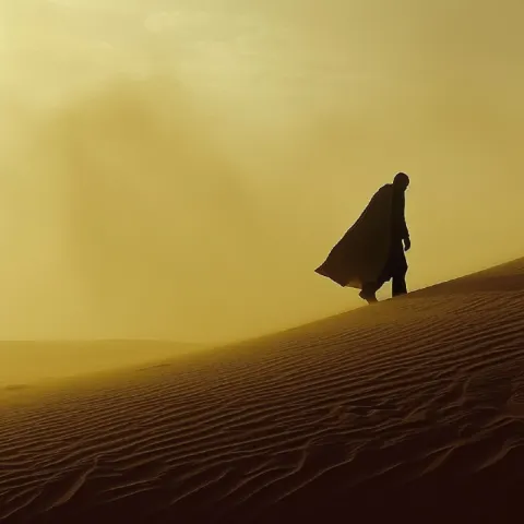 Fremen Man Walking a Sand Dune Villeneuve Style