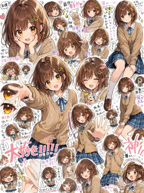 Cute Anime Fan Art Collage