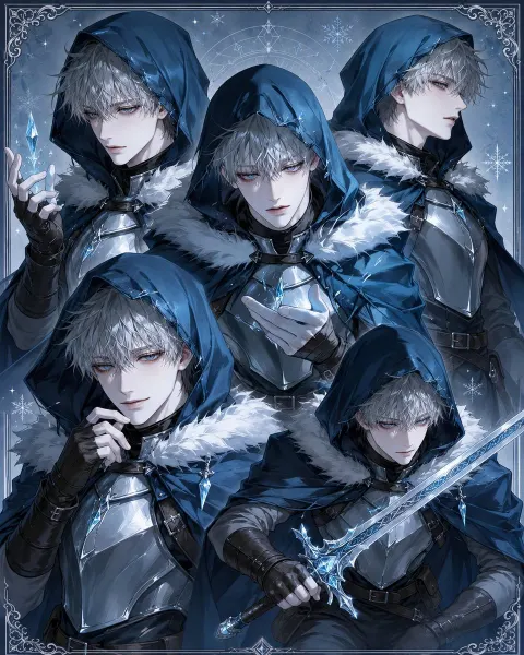 Frost Knight Five-Pose Collage