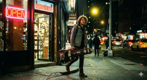 Neon Night Musician