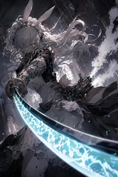 Rabbit Swordswoman Cyan Strike