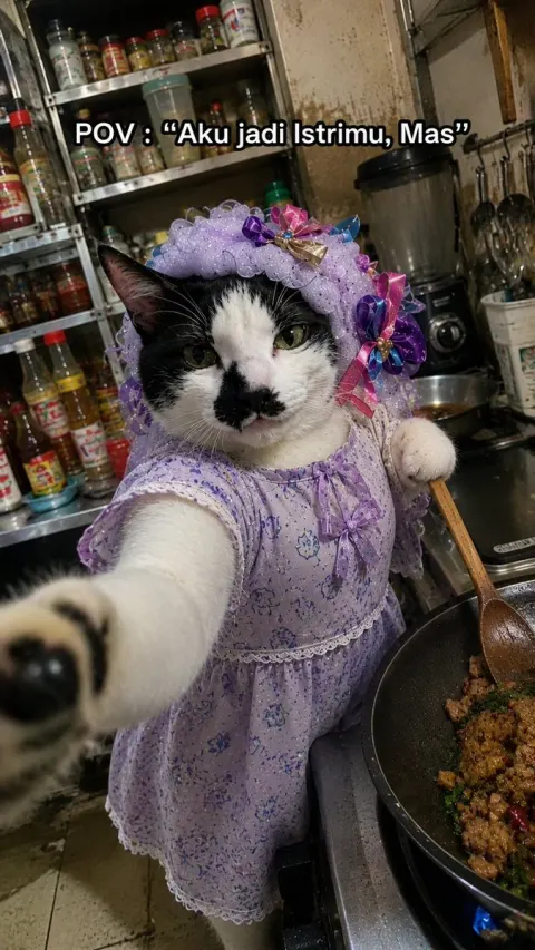 Cat Chef Cooking Meme Photo