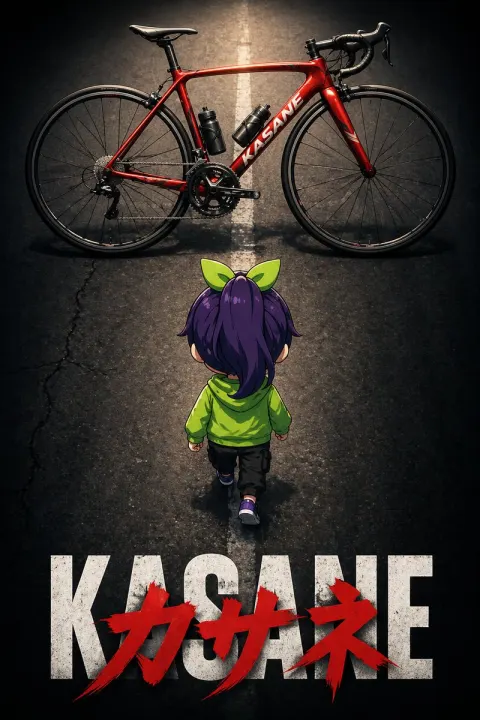 Chibi Character Chasing Red Road Bike