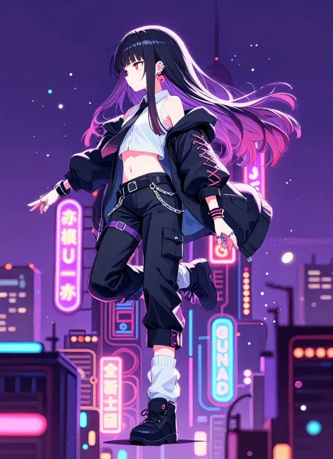 Neon Midnight Stroll