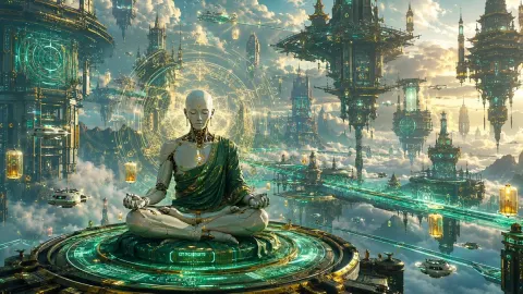 Celestial Android Monk Meditation