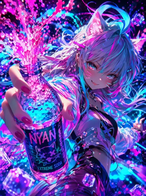 Cyber Catgirl Soda Splash Attack