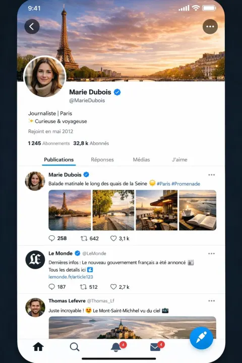 Realistic Twitter Style App Mockup