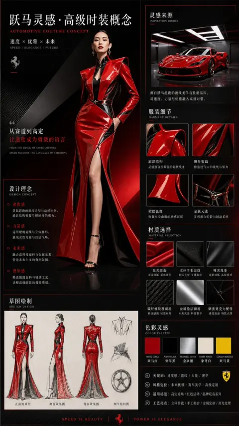 Luxury Car Inspired Fashion Design Infographic