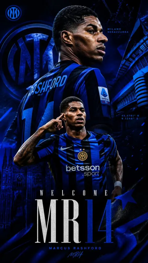 Rashford Inter Milan Wallpaper Design