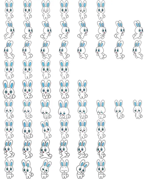 Rabbit Game Sprite Sheet