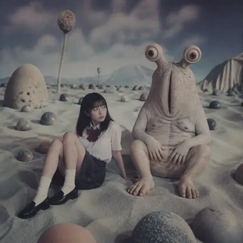 Alien Desert Schoolgirl Encounter