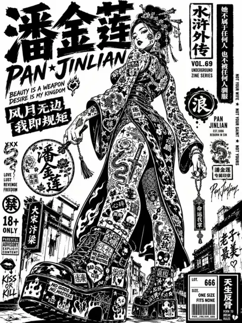 Black White Street Sticker Poster Art