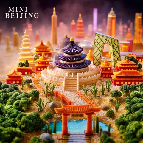 Edible Miniature Beijing Cityscape