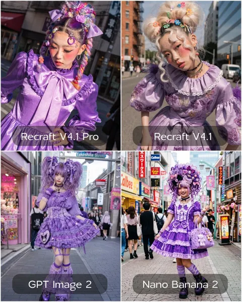 Harajuku Girl in Purple Dress