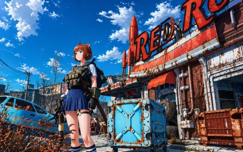 Anime Girl in Post-Apocalyptic Wasteland