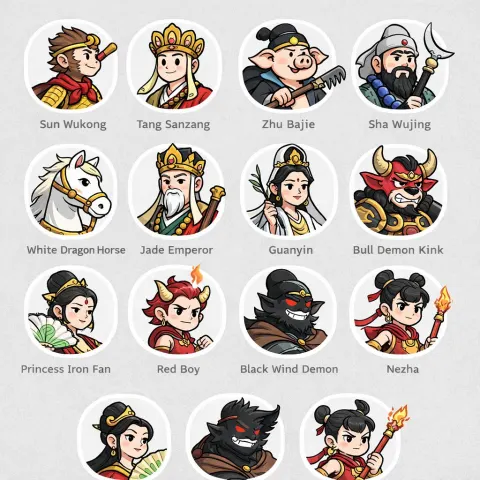 Journey To The West Character Grid