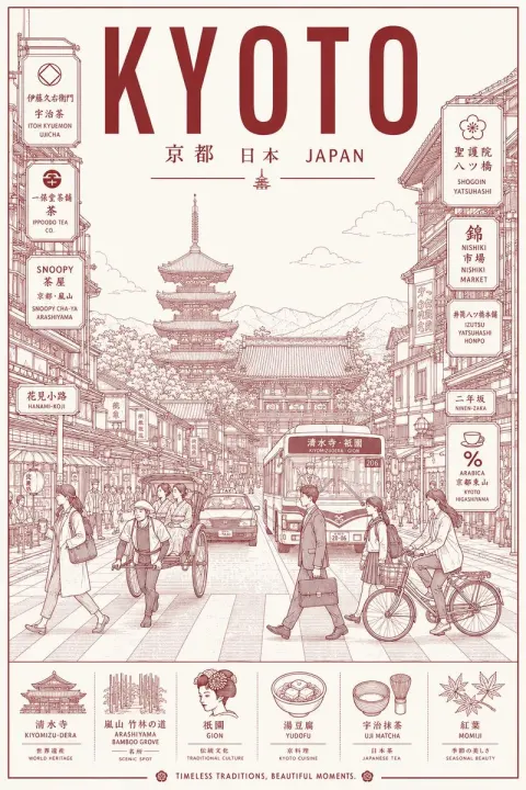 Tokyo Minimalist Line Art Poster