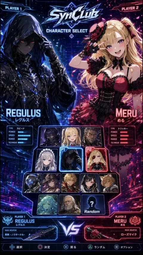 Cyberpunk Anime Fighter Select Screen