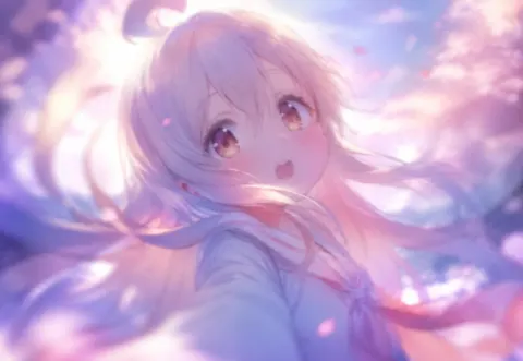 Dreamy Spring Anime Selfie Portrait