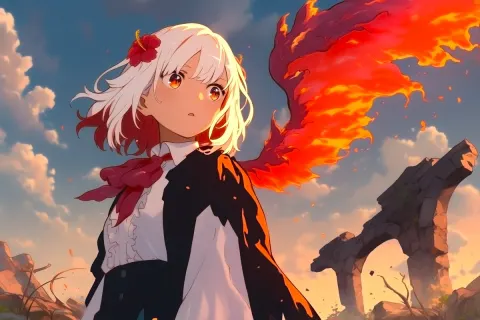 Phoenix Girl's Fiery Wing