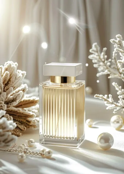 Minimalist Glass Perfume Bottle With Gold Accents
