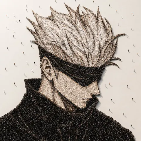 Crowd Anime Portrait Art