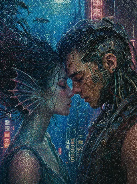 Neon City Lovers' Kiss