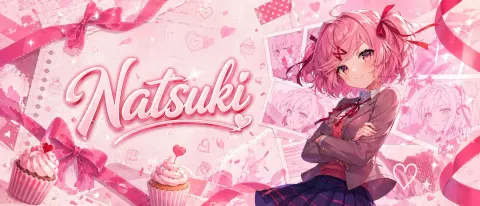 Pink Anime Girl Romance Banner