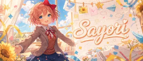 Dreamy Anime Schoolgirl Banner Art