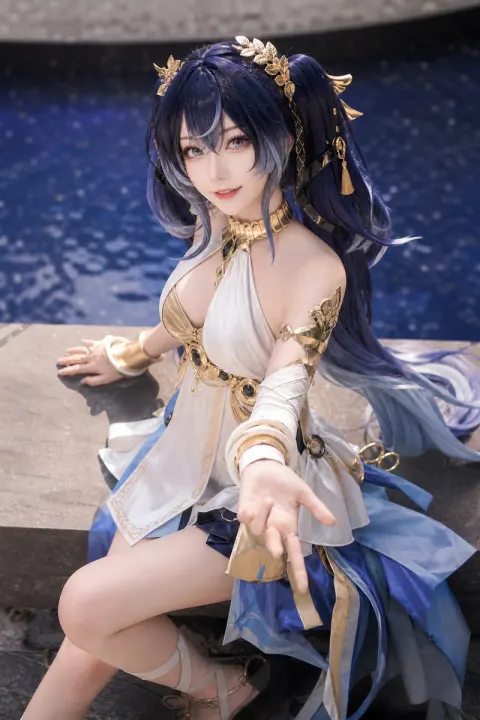 Fantasy Water Priestess Cosplay Portrait
