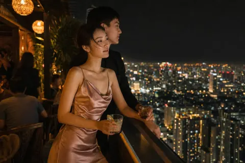 Rooftop Lovers City Lights