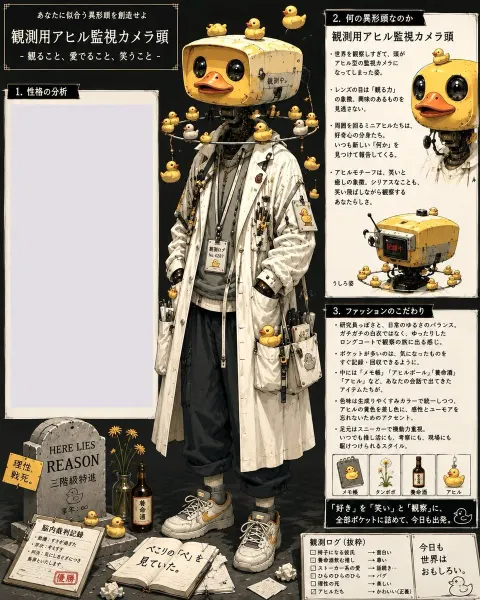 Rubber Duck Camera Head Character Design