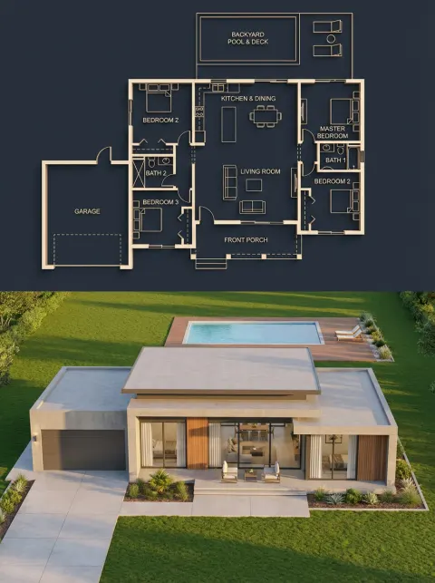 Blueprint to Reality: Modern Home