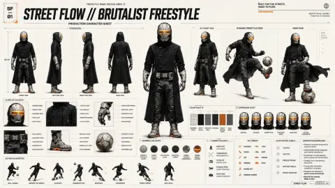Futuristic Scout Character Turnaround Sheet