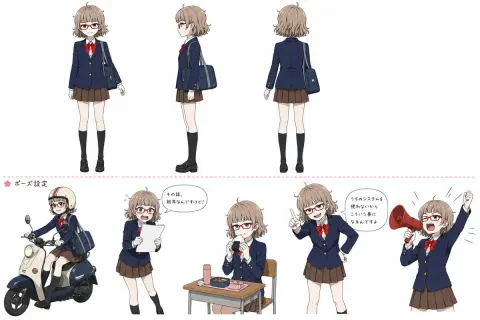 Anime Schoolgirl Character Reference Sheet